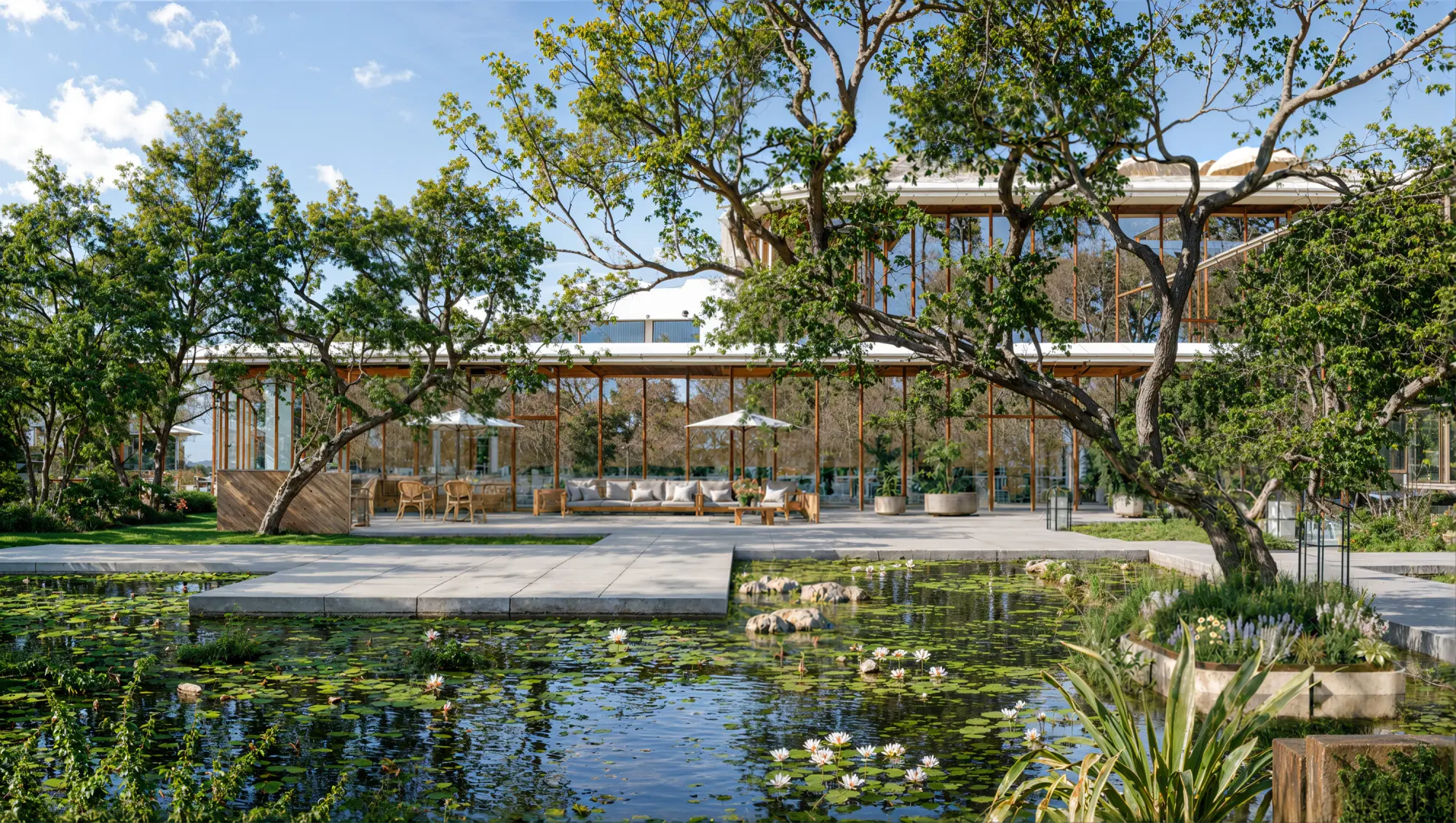 Water garden, level 5 landscaped deck